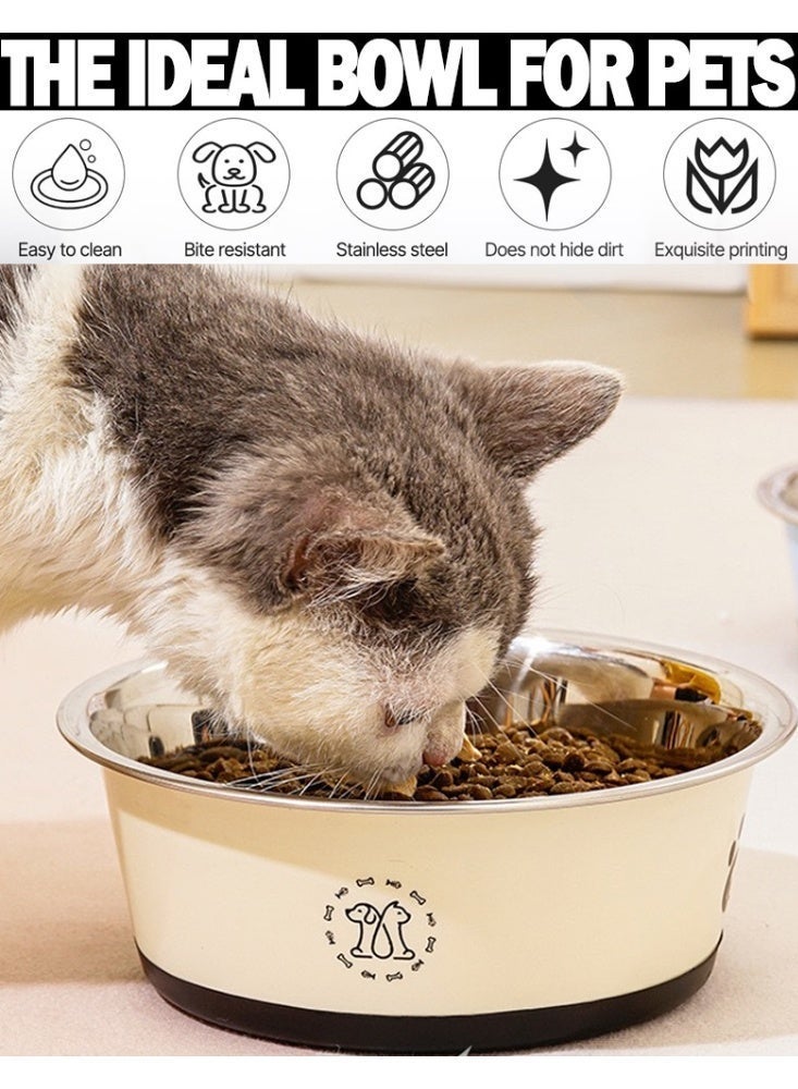 Malaksky Pet Supply Stainless Steel Dog & Cat Food Bowl - Heavy Duty - Stainless Steel, Double Wall Insulated, Non-Slip Elevated Bowl for Medium Small Breed Cat &Dogs, Anti Rust Dishwasher Safe - Image 2